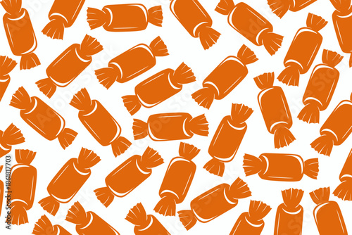 Orange Candy Seamless Pattern Design for Packaging