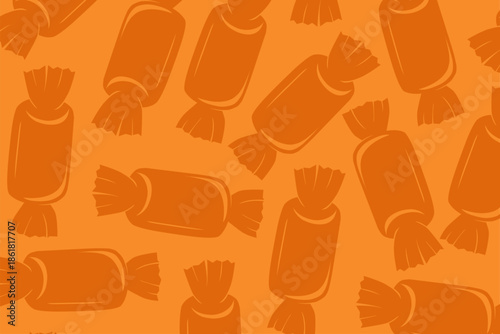 Orange Candy Seamless Pattern Design for Packaging