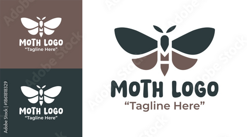 Moth Logo Modern Minimalist Nature Brand Identity