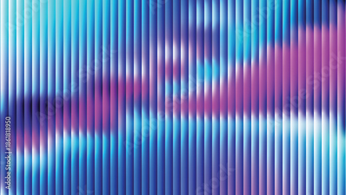 Glass ripple texture with dark gradient background and lilac light streaks. Futuristic distortion, moody abstract glow, reeded vertical blur. Vector illustration