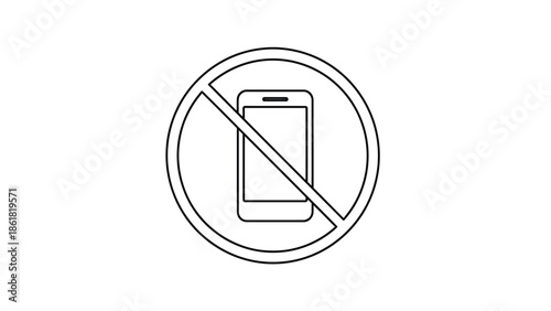 Simple black and white outline icon clearly indicating a universal prohibition