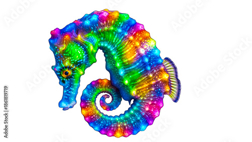 Vibrant seahorse illustration showcasing colorful marine life in a creative digital artwork