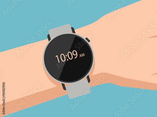 09 AM against a blue background