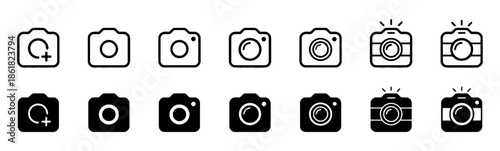 Set of camera icons collection for photography