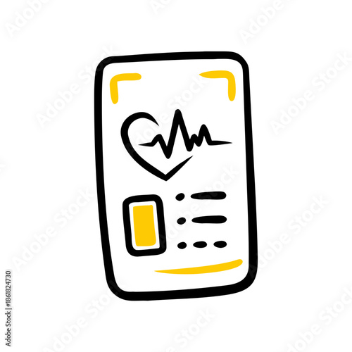 Medical report with heartbeat