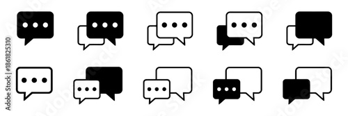 Set of chatting speech bubble icons for communication