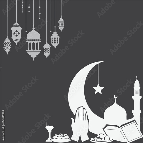 Ramadan Kareem wishes poster design in vector