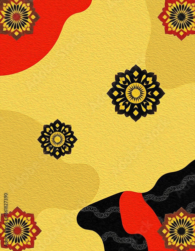 Oriental pattern. Oil painting. Pattern for printing on wall decorations, covers, leaflets, business cards