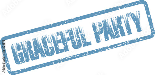 Graceful Party Light Blue Grunge Distressed Stamp for Elegant Events