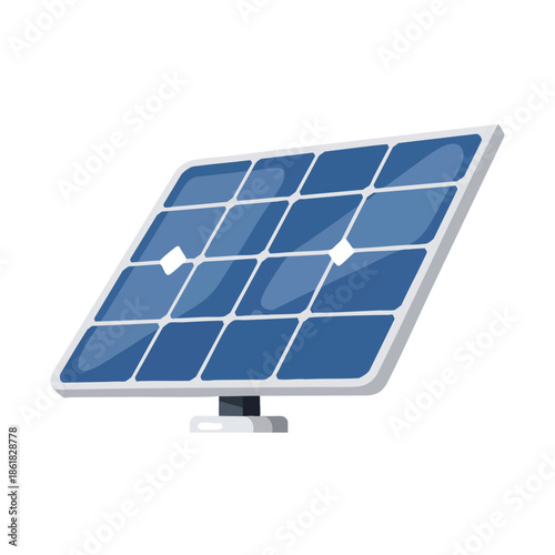 A vector illustration of a solar panel generating clean energy