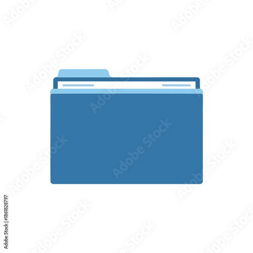 Blue file folder icon with a light blue tab, against a white background