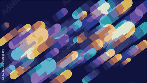 Dynamic Abstract Background with Colorful Gradient Capsule Shapes