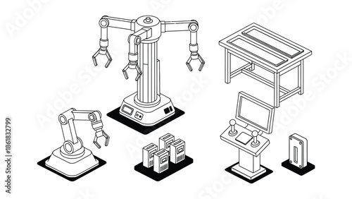 Industrial robots and machinery in modern factory setting