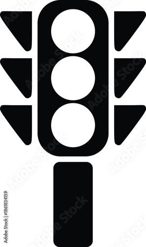 Traffic light icon with simple and modern design.Vector icons on white background. Red green and yellow signal.