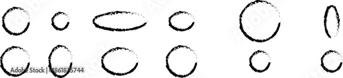 Black colour Brush Circle Stroke – Hand Painted Round Ink Shape for Abstract Design and Art .
