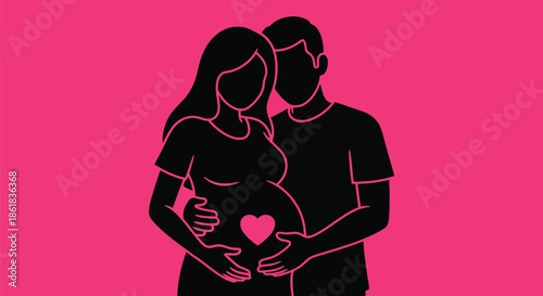 A loving couple expecting a baby with a heart full of joy