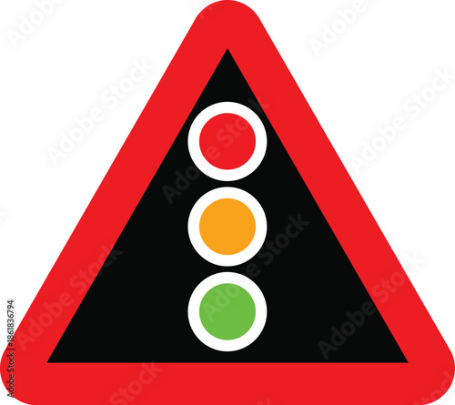 Traffic light icon with simple and modern design.Vector icons on white background. Red green and yellow signal.