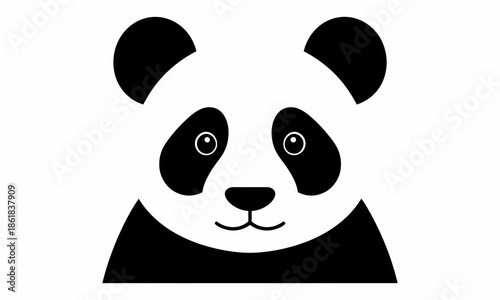 Black and white panda face icon.