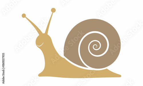 Snail Silhouette Icon Simple Snail Graphic Shell Symbol.
