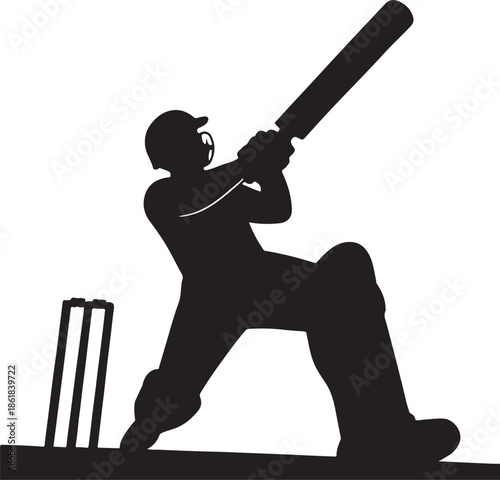 baseball player hitting ball shillhoutee 