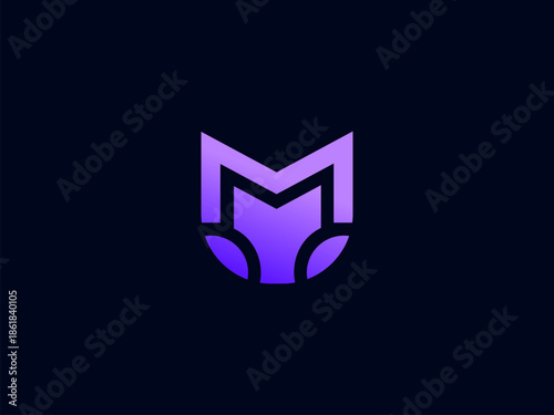 vector illustration of an arrow logo M 