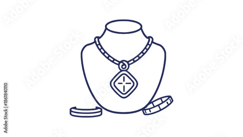 Elegant necklace and bracelet displayed on a jewelry bust, showcasing refined style and luxury.