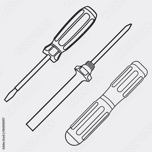 Three types of screwdrivers