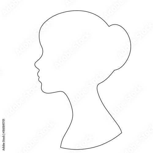 Woman Head Profile Line Art Collection – Clean Outline Style