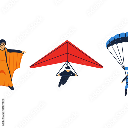 Paragliding Hang Gliding Parachuting Adventure Sports.