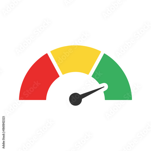 Speedometer Gauge with Colorful Segments.