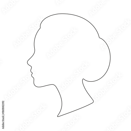 Woman Head Profile Line Art Collection – Clean Outline Style