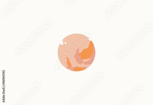 A Minimalist Abstract Painting Featuring an Earthy Color Palette with Soft Pastels Creating a Subtle, Serene, and Harmonious Circular Composition