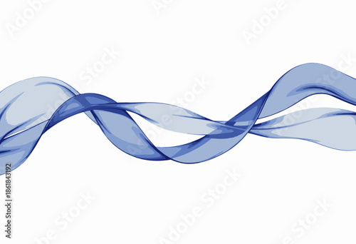 Elegant Intertwined Blue and White Waves on a Crisp White Background Creating a Fluid and Dynamic Minimalist Abstract Art Design