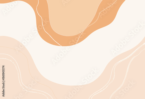 Abstract Minimalist Artwork with Layered Organic Shapes in Complementary Earthy Tones and Soft Curves for Modern Interior Design Decor