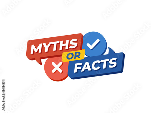 Myths or facts logo icon label sticker badge trivia game interactive quiz question
