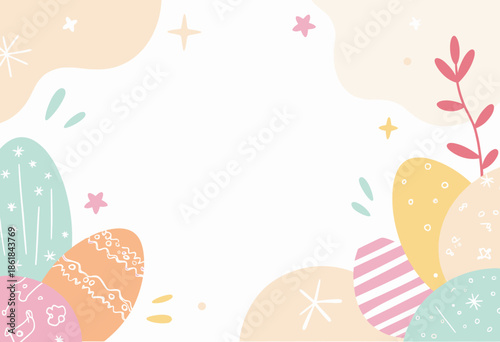 Colorful Abstract Pastel Design with Organic Shapes and Decorative Elements on a Soft Background for Creative Artistic Inspiration and Relaxation