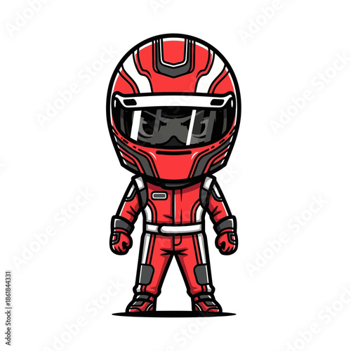 Red Racing Driver Suit and Helmet.