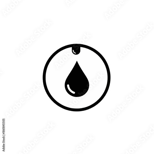 Water drop in circle icon
