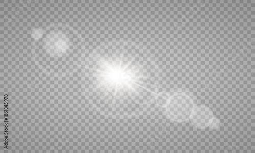sunlight special lens flare light effect. PNG. Vector illustration transparent