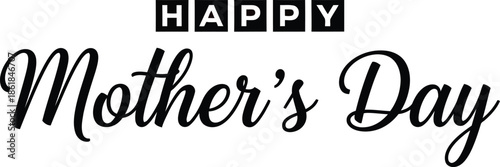 Happy mother's day greeting card isolated on transparent background