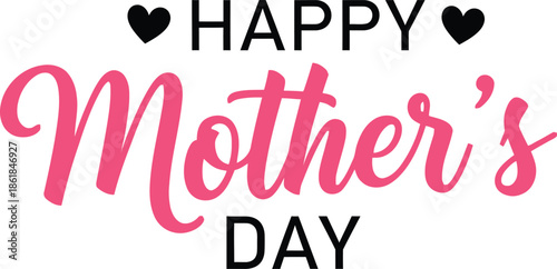 Happy mother's day greeting card isolated on transparent background