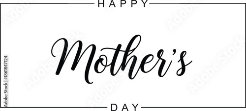 Happy mother's day greeting card isolated on transparent background