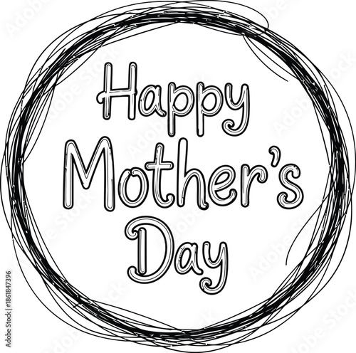 Happy mother's day greeting card isolated on transparent background