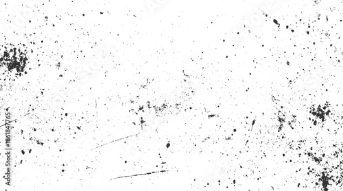 Black ink splatters and scratches on a white background grunge texture abstract