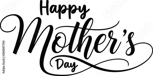 Happy mother's day greeting isolated on transparent background