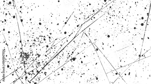 Black ink splatters and streaks on white background abstract texture 1