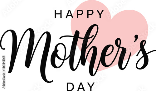 Happy mother's day greeting card isolated on transparent background