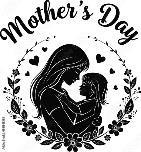 Happy mother's day isolated on transparent background