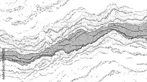 Black and white abstract textured background with wavy lines and irregular shapes