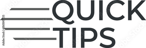 Quick tips icon with speed lines representing fast advice guidance hacks productivity shortcuts minimalist outline illustration design